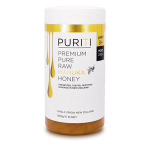 Puriti Premium Raw Manuka Honey UMF 8+ 500g 17.6 oz Jar