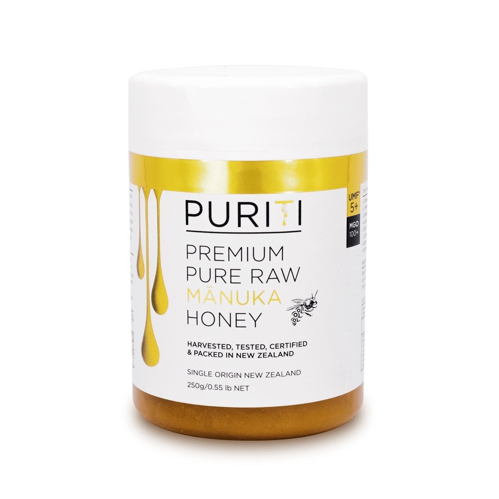 Puriti Premium Raw Manuka Honey UMF 5+ 250g 8.8 Oz Jar