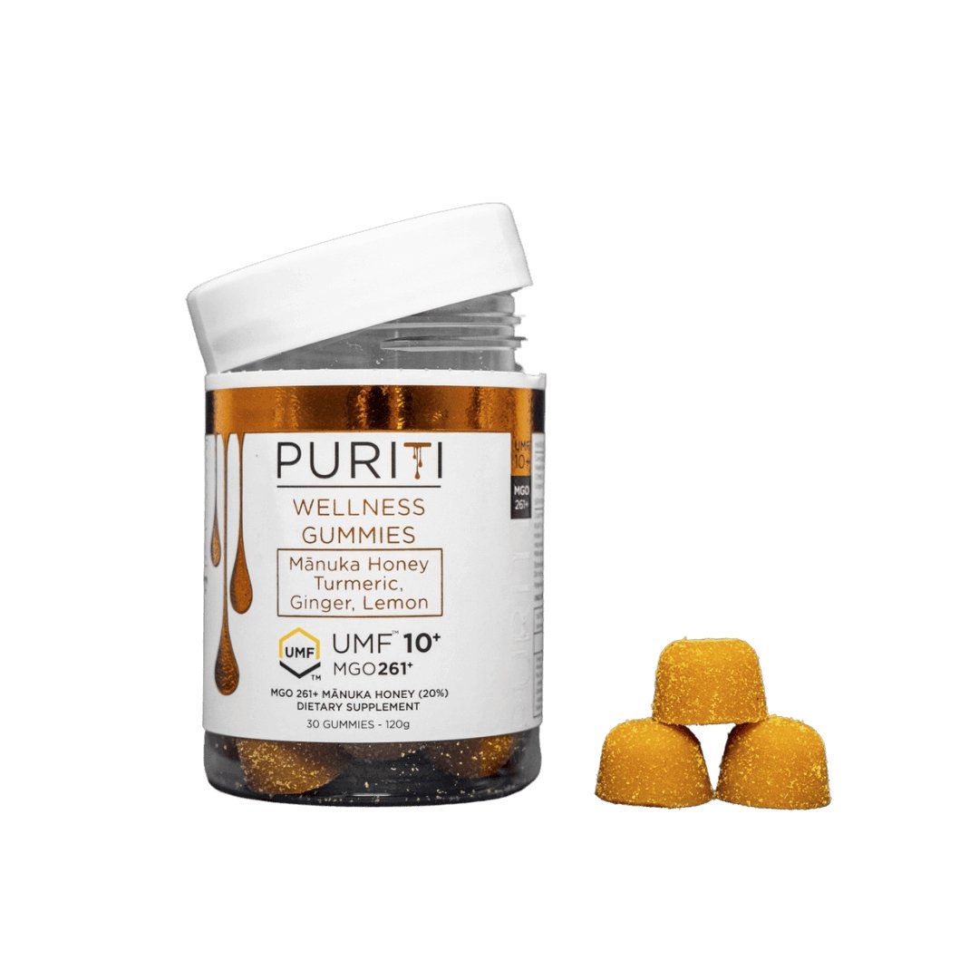 PURITI MANUKA HONEY GUMMIES WITH TURMERIC, GINGER AND LEMON