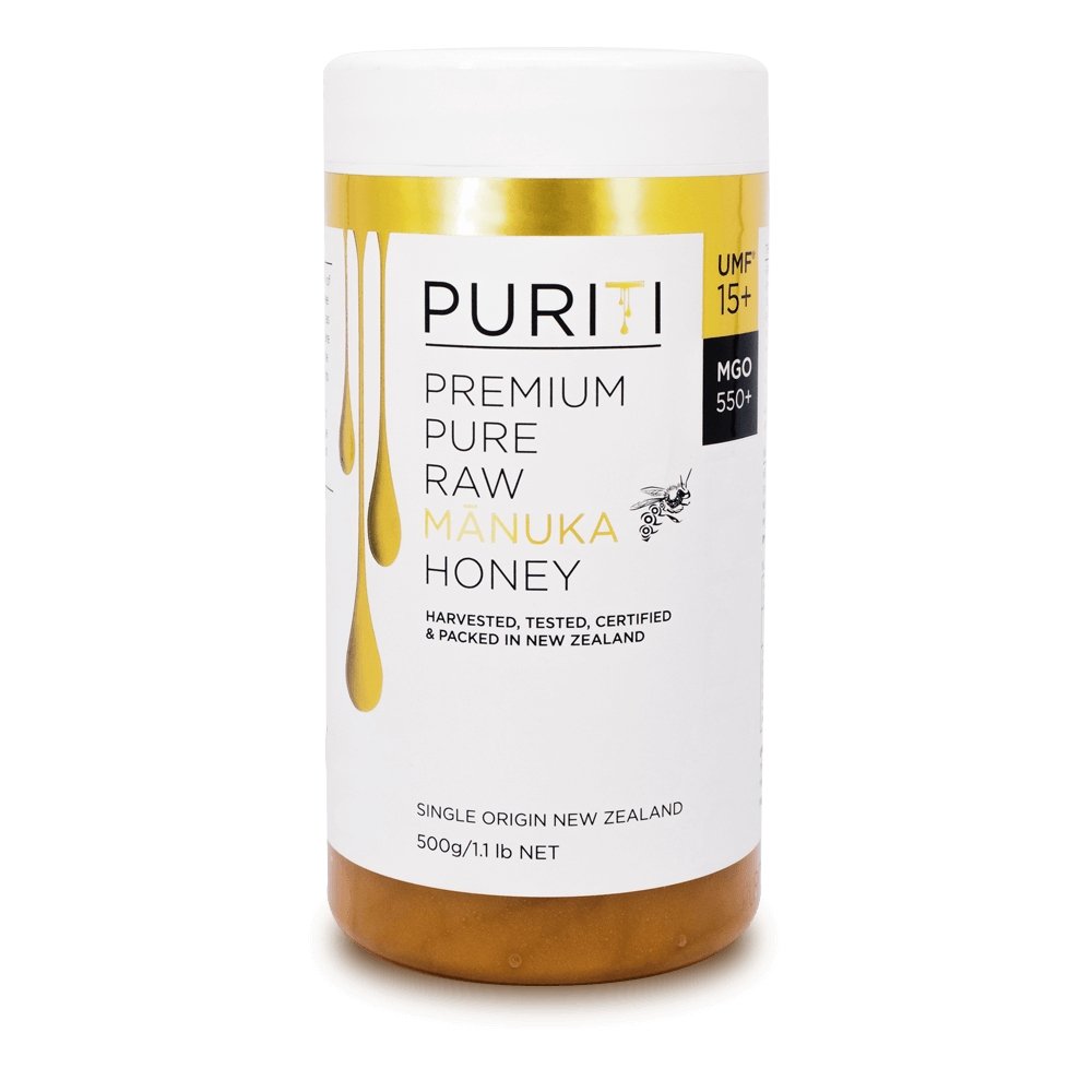 Puriti Premium Pure Raw Manuka Honey UMF 15+ 500g 17.6oz Jar