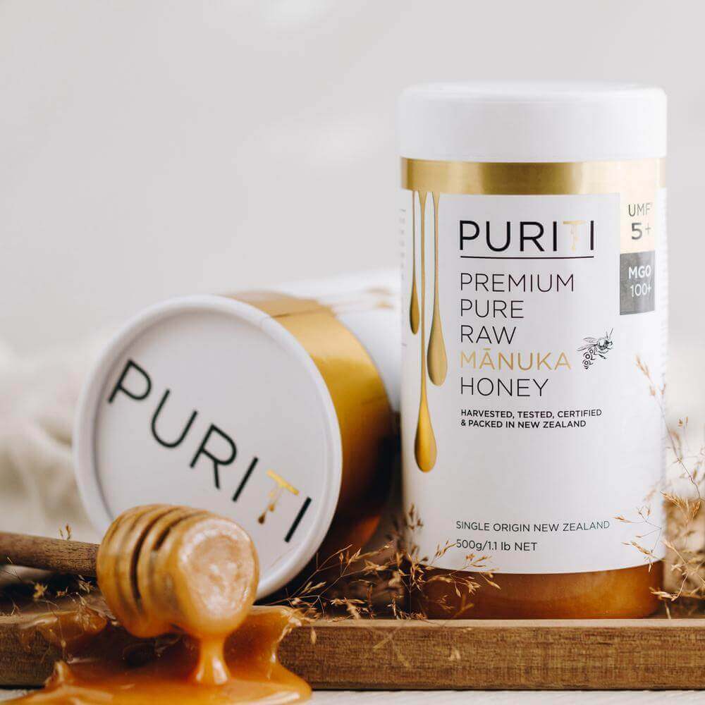Puriti Premium Raw Manuka Honey UMF 5+ 250g 8.8 Oz Jar